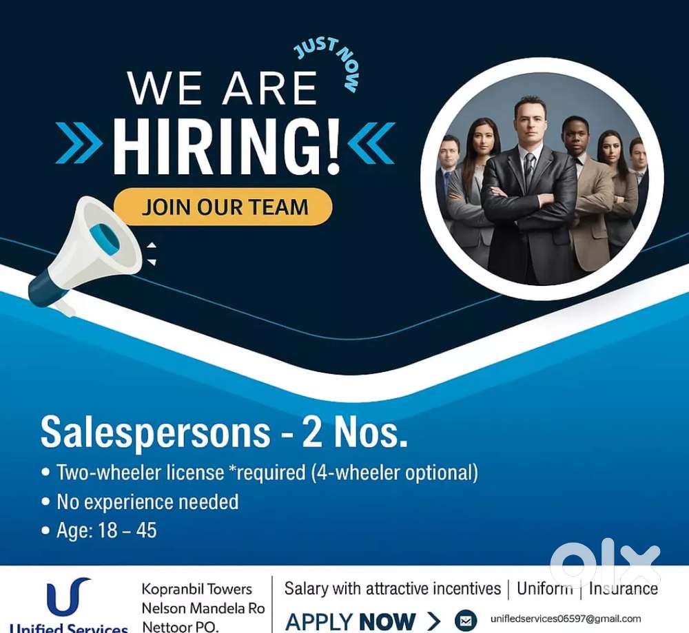 Sales staff vacancy  in Nettoor