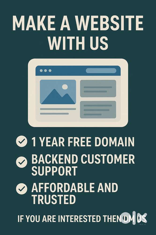 Make your website with us with FREE 1 year custom domain