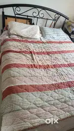 Metal bed with mattress and storage available for immediate sale