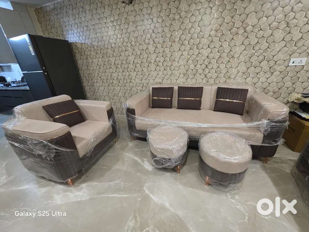 New 5 seater sofa with 2 puffy on sale