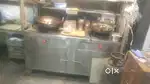 Cart fast food counter chinese counter two burner