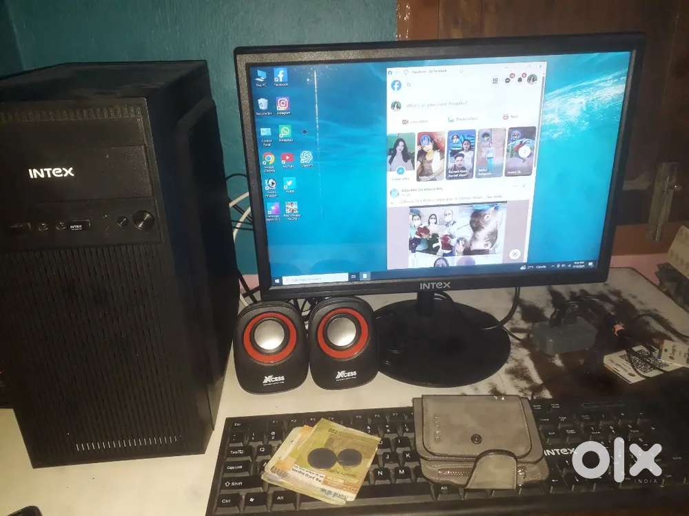 All products new intex monitor, keyboard, mouse, speaker and pc 8/500