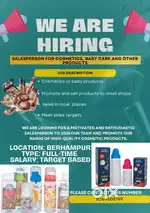 Salesperson for cosmetic & baby products & other items