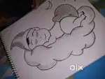 Baby drawing handmade