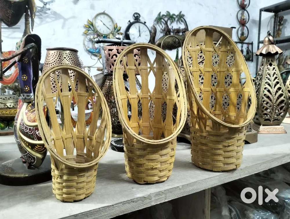 Bamboo items cane basket lamp cane stool Pidha bamboo table planter