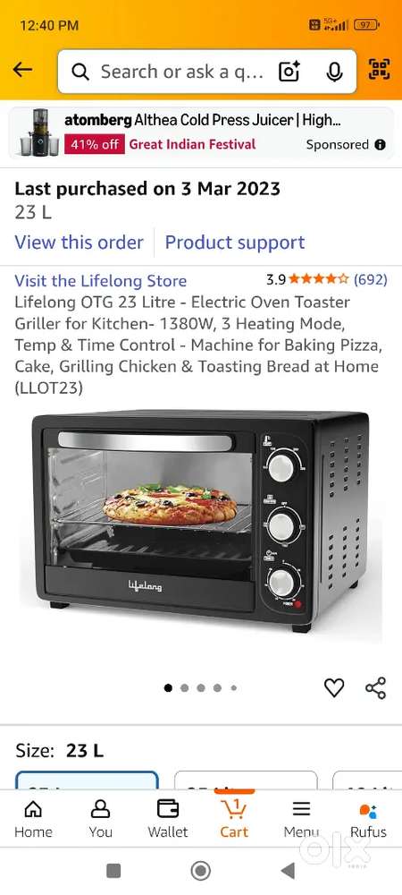 OTG oven tostar gril