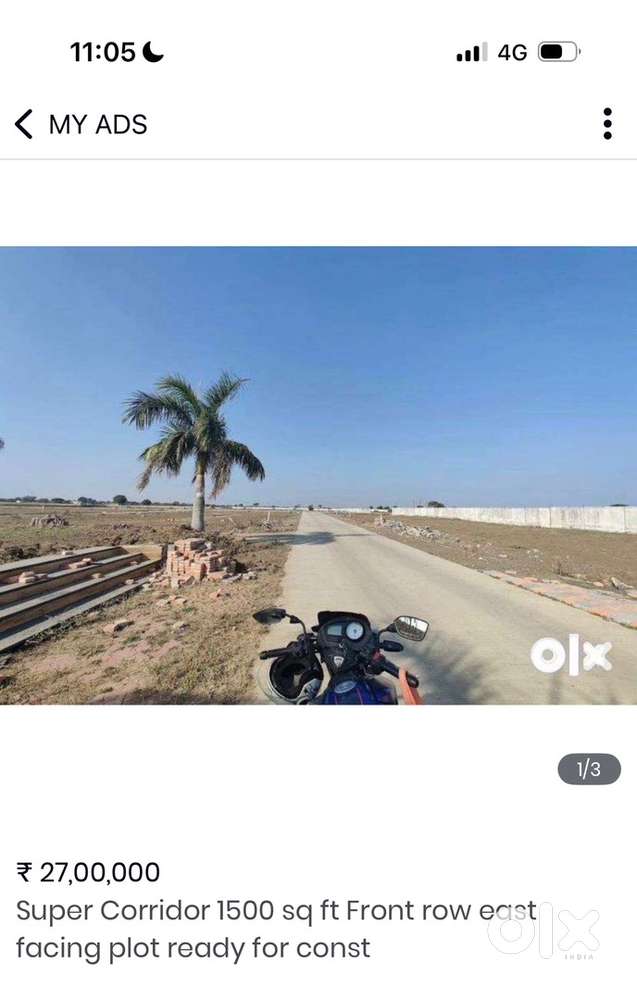 Super Corridor 1500 sq ft front row east facing plot