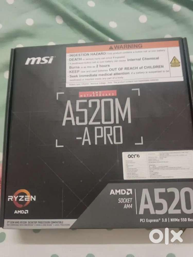 MOTHERBOARD PC Am4 Socket msi A520M a PRO