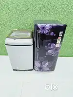 Lg invertor flower design single door fridge & samsung washing machine