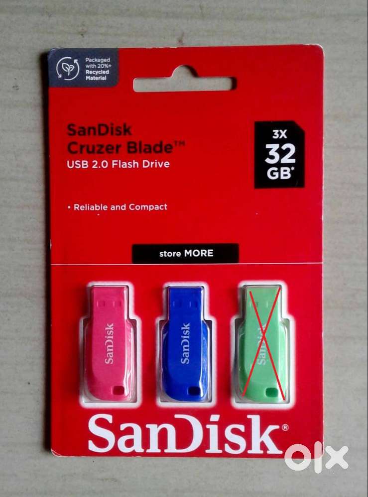 2 Sandisk PenDrive Pink & Blue colour 32Gb