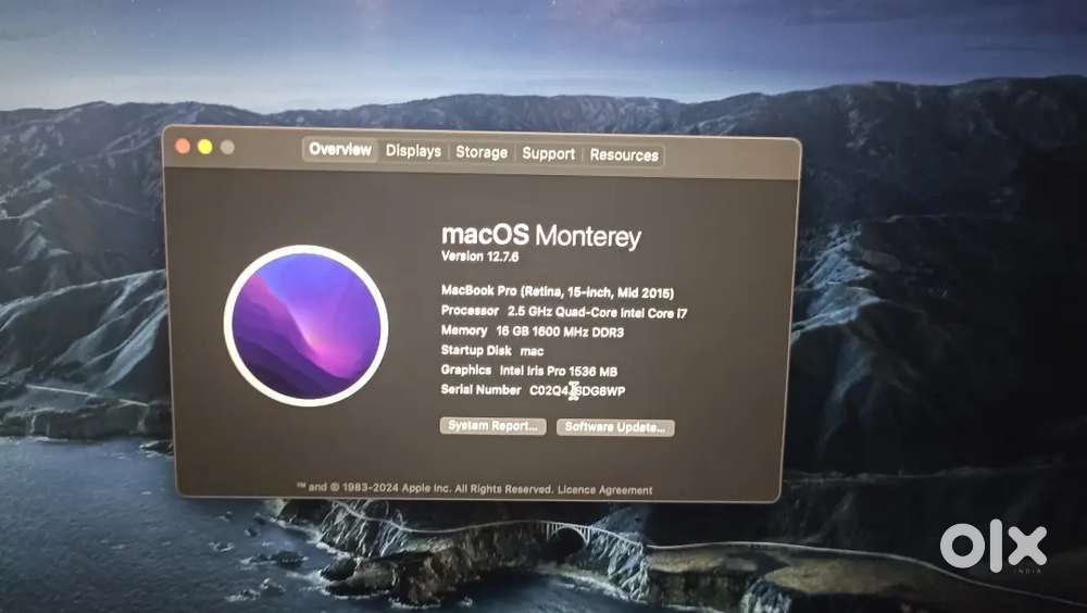 Macbook Pro. I7 with 16gb /512gb