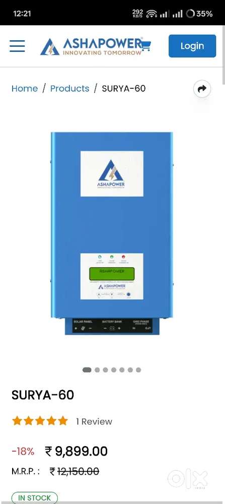 SURYA- 60 Solar MPPT Charge Controller under Warnty