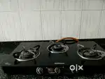 3 burner Sunflame glass top gas stove