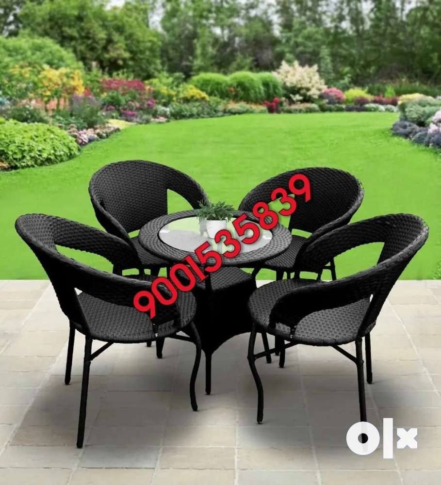 New garden canning furniture table with 4 chair set cafe furniture