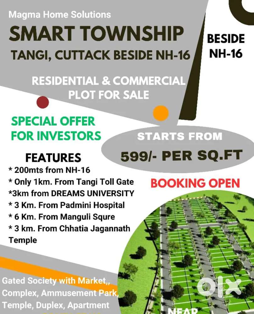 Gharabari Plot for Sale at Tangi, Cuttack, Near DREAMS University