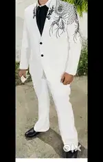 Two piece suit and tie and full hand work