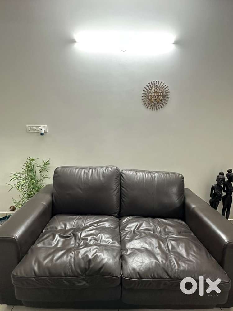 Imported pure leather 2 seater 6 ft length Sofa