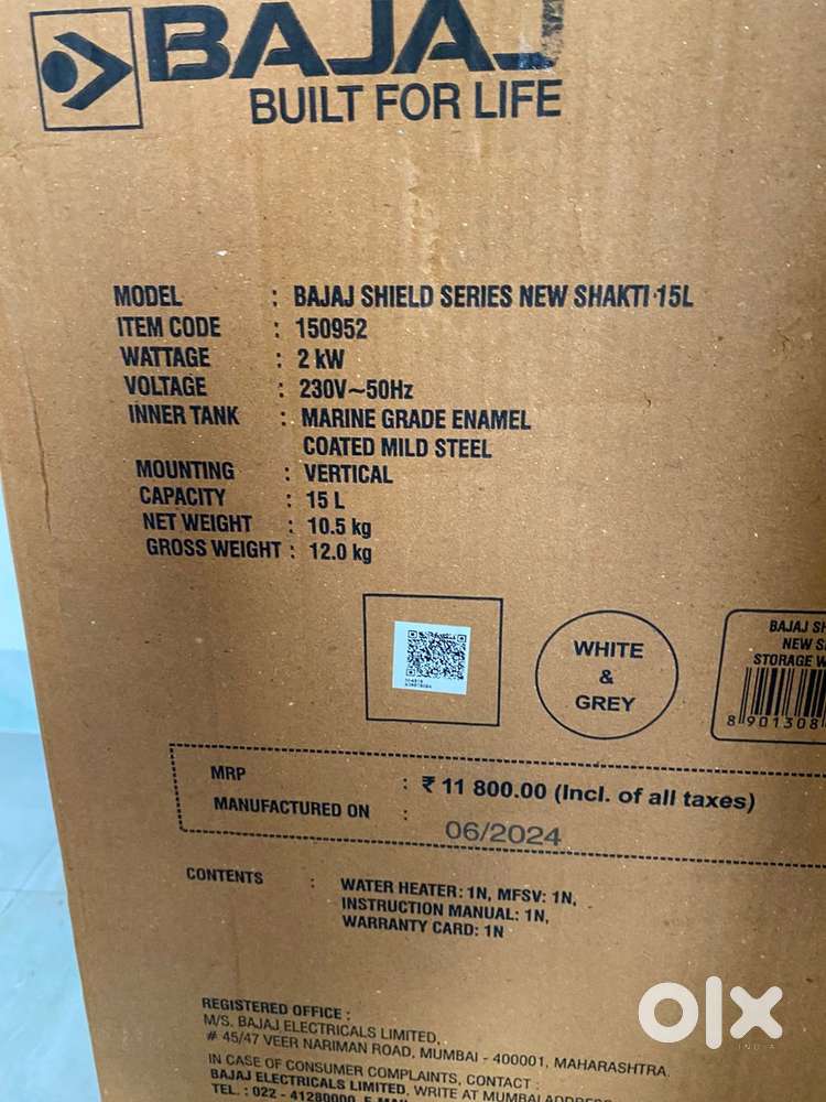 Brand new box pack Geyser of Bajaj