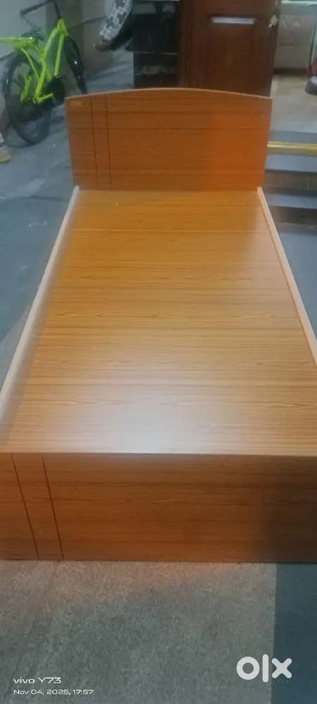 Single cot with headrest and normal devan cot