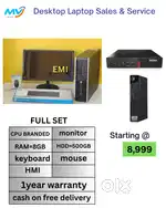 CPU - Branded Intel  Hard Disk - 500GB  Monitor  Keyboard Mouse
