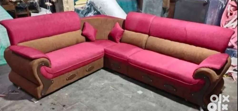 DOUBLE COLOUR L TYPE SOFA MANUFACTURING AT ZAM ZAM FURNITURE