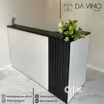Interior design new look office table cash counter reception table