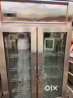 Ss glass door fridge