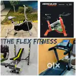 All gym equipments treadmill and exercise cycle