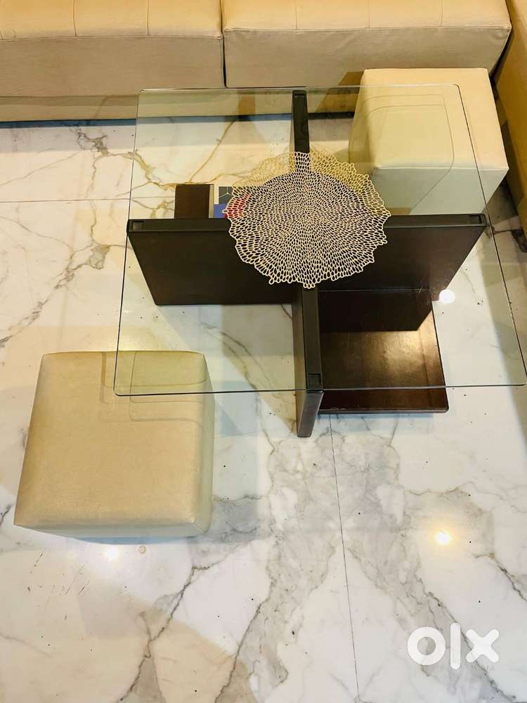 2 Nos of Centre Table glass top & Italian Stone Table for sale