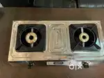 Two burner stove with gas cylinder