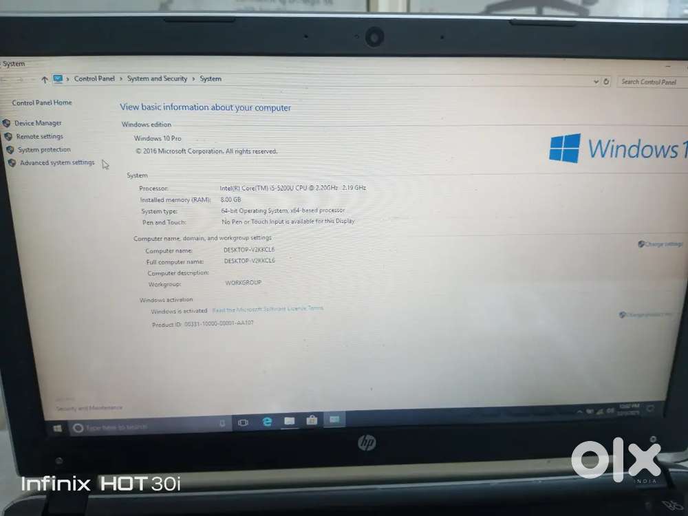 Hp laptop Intel core i5