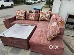 Lshape sofa set with centre Table ₹10999 New Condition