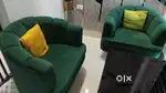 Green big size sofa