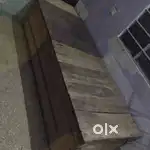 Old sofa set and old center table, one box bed