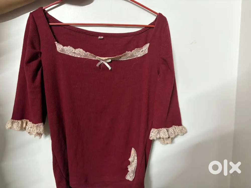 Red lace aesthetic coquette top sizeL
