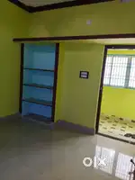 Single room with attached bathroom.