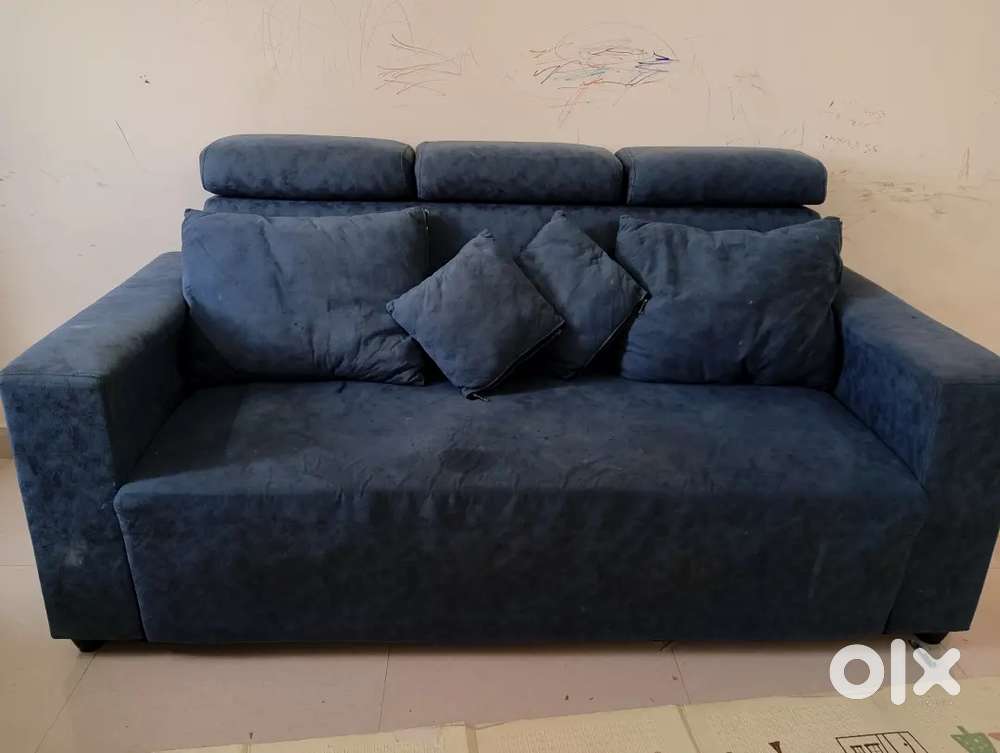 3 Seater sofa set and Tpay- Blue color - 1 Year old