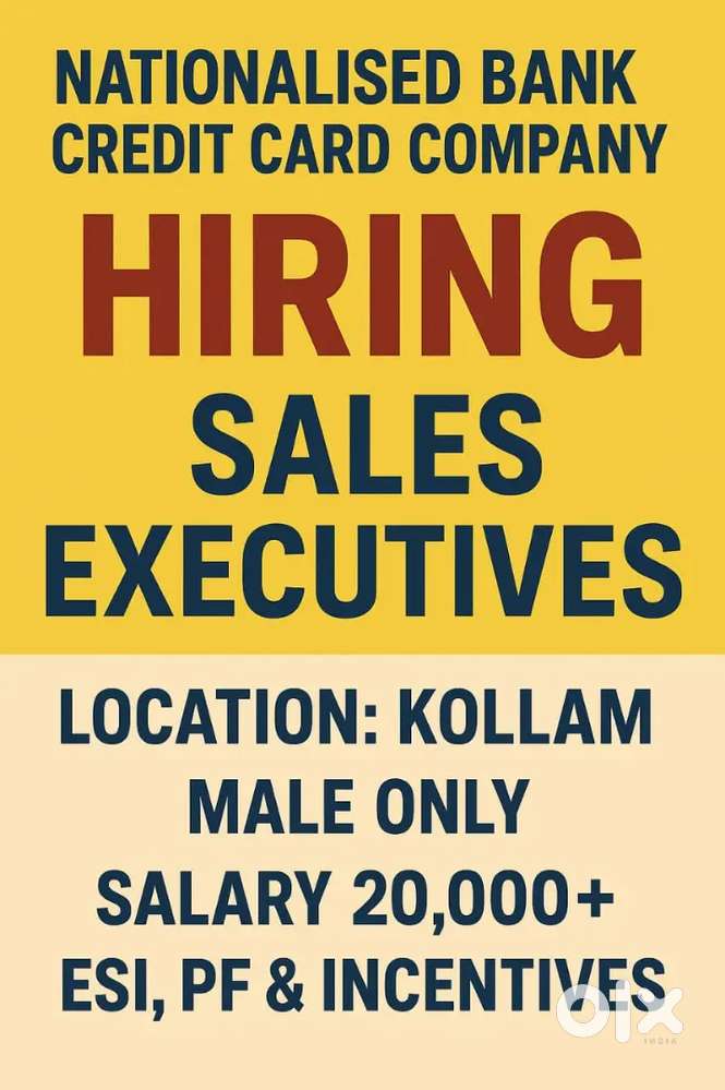 Hiring for Nationalised bank credit card section