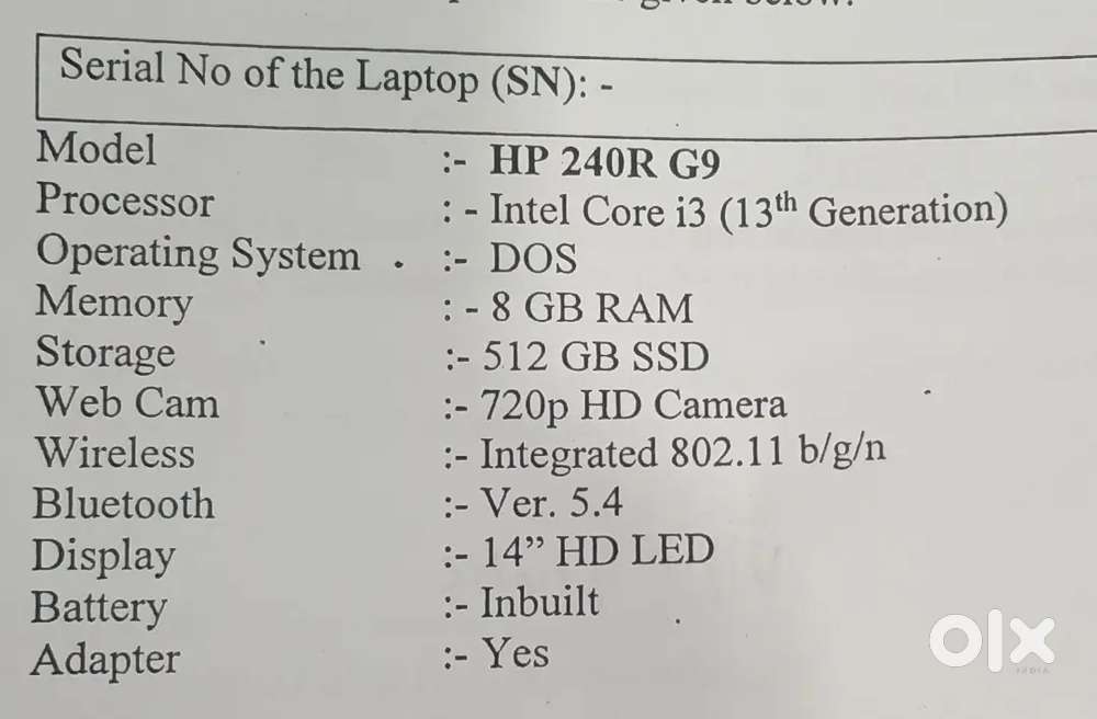 Sell new laptop