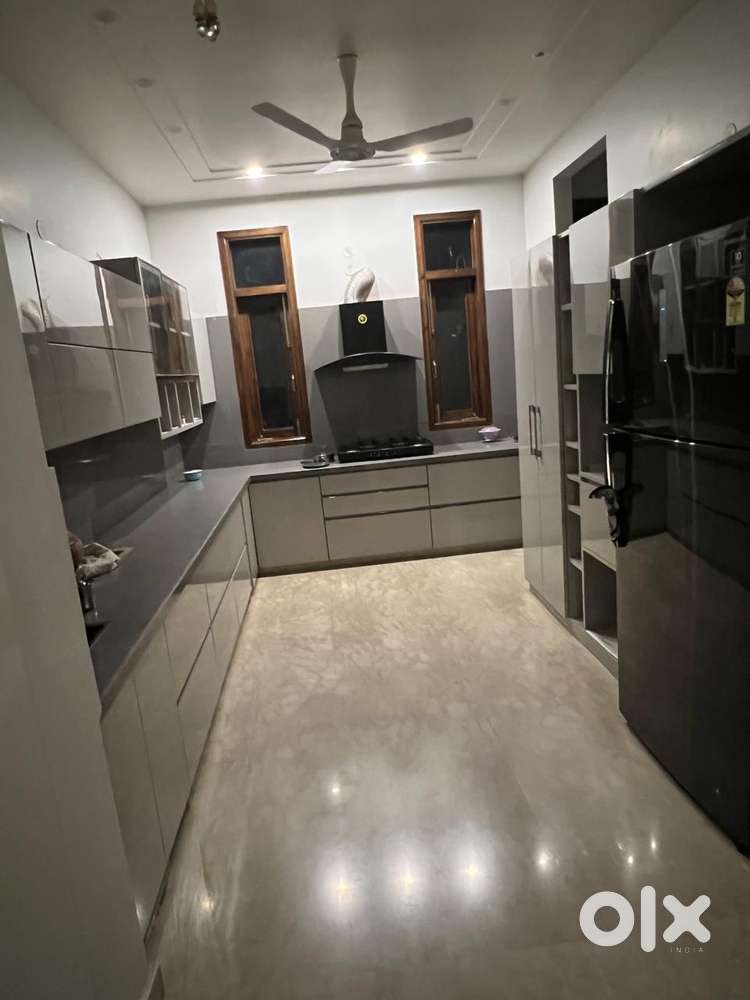 Semi furnished with modular kitchen and wardrobes,1 AC, 1 bed, chimney