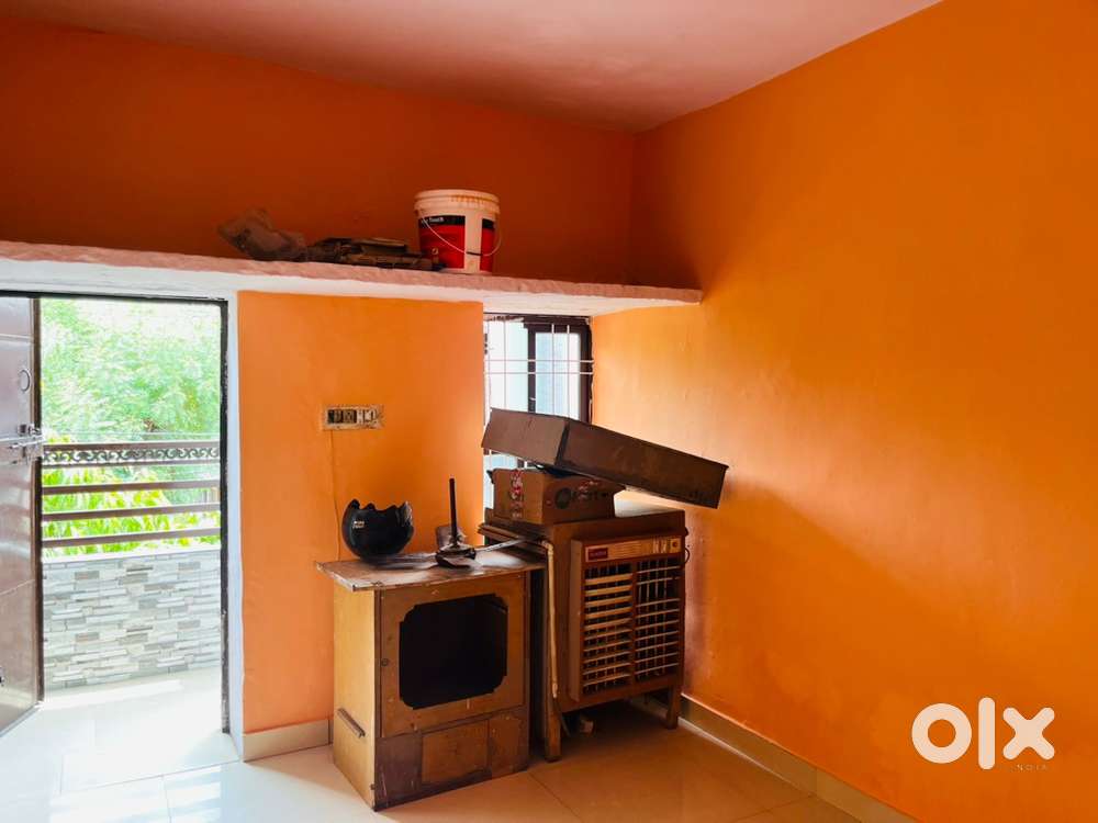 A simple room with attached bathroom, one mattress, independent  entry