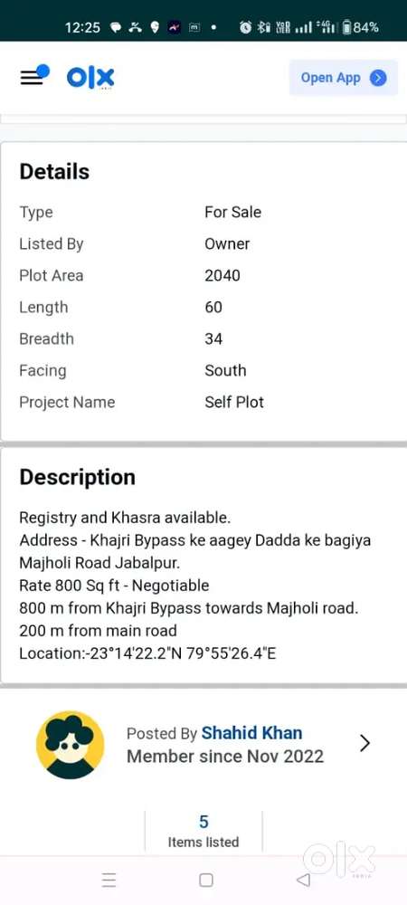Plot near khajri bypass