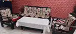 Wooden Sofa Set with Center Table – Good Condition