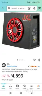 JXL 1063 BX 10 Inch Enclosure Subwoofer
