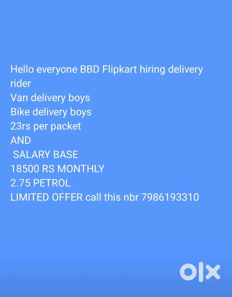 Urgent requirement courier delhivery boy for Ludhiana Punjab