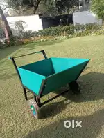KrishiGRO Heavy Duty Double Wheel Barrow Trolley with 300 kg Capacity