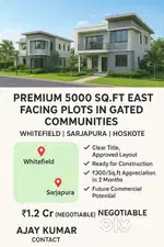 Premium 5000 Sq.ft East-Facing Plots in Gated Communities – Whitefield