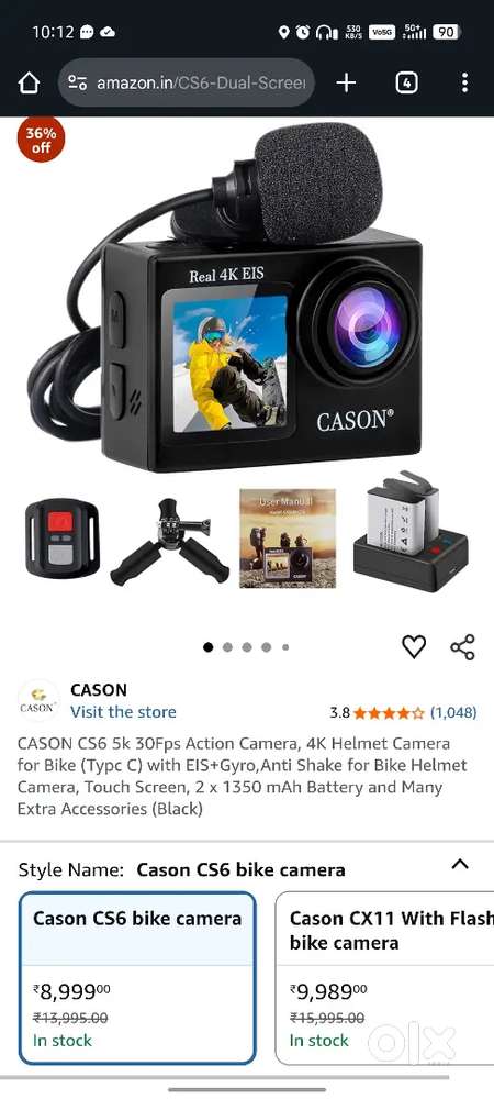 Cason CS6 Action Camera 5k 30Fps 4 days Old Only
