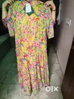This is flower print long gown from company waba free kurti with this