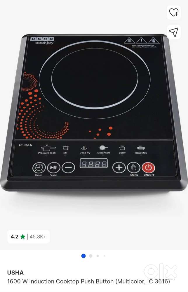 USHA 1600W Induction cook top MRP- 4449/-